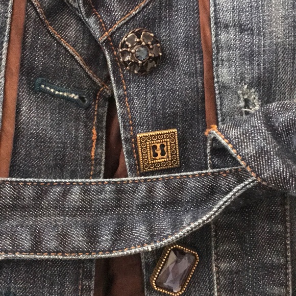 Cache distressed jean, lined jacket - Picture 3 of 6